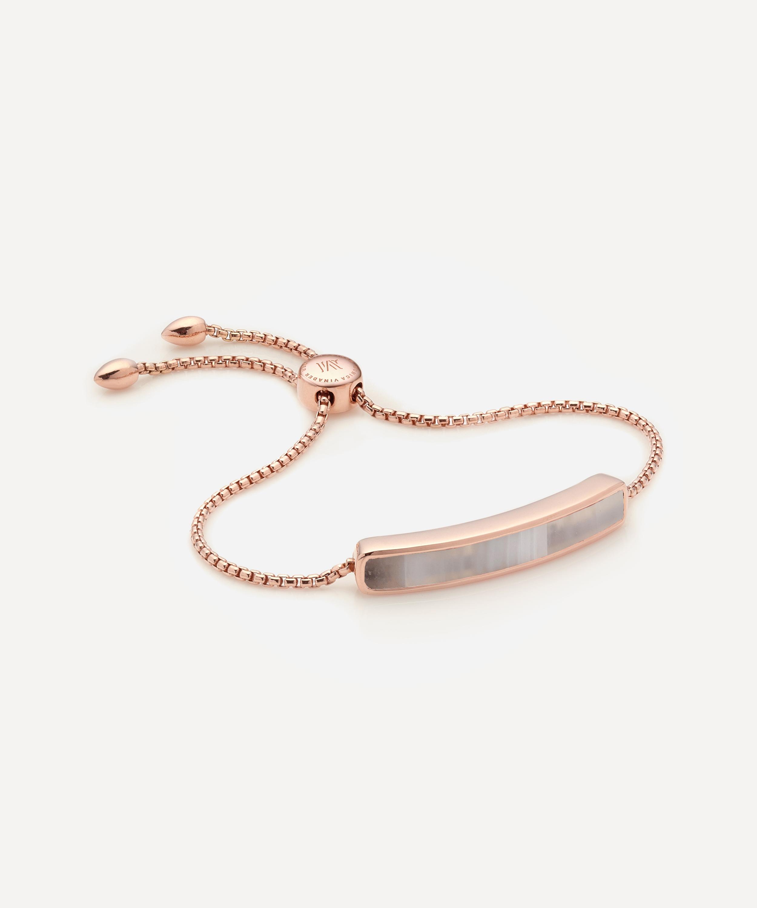 Monica Vinader - Rose Gold Plated Vermeil Silver Baja Grey Agate Chain Bracelet image number 0