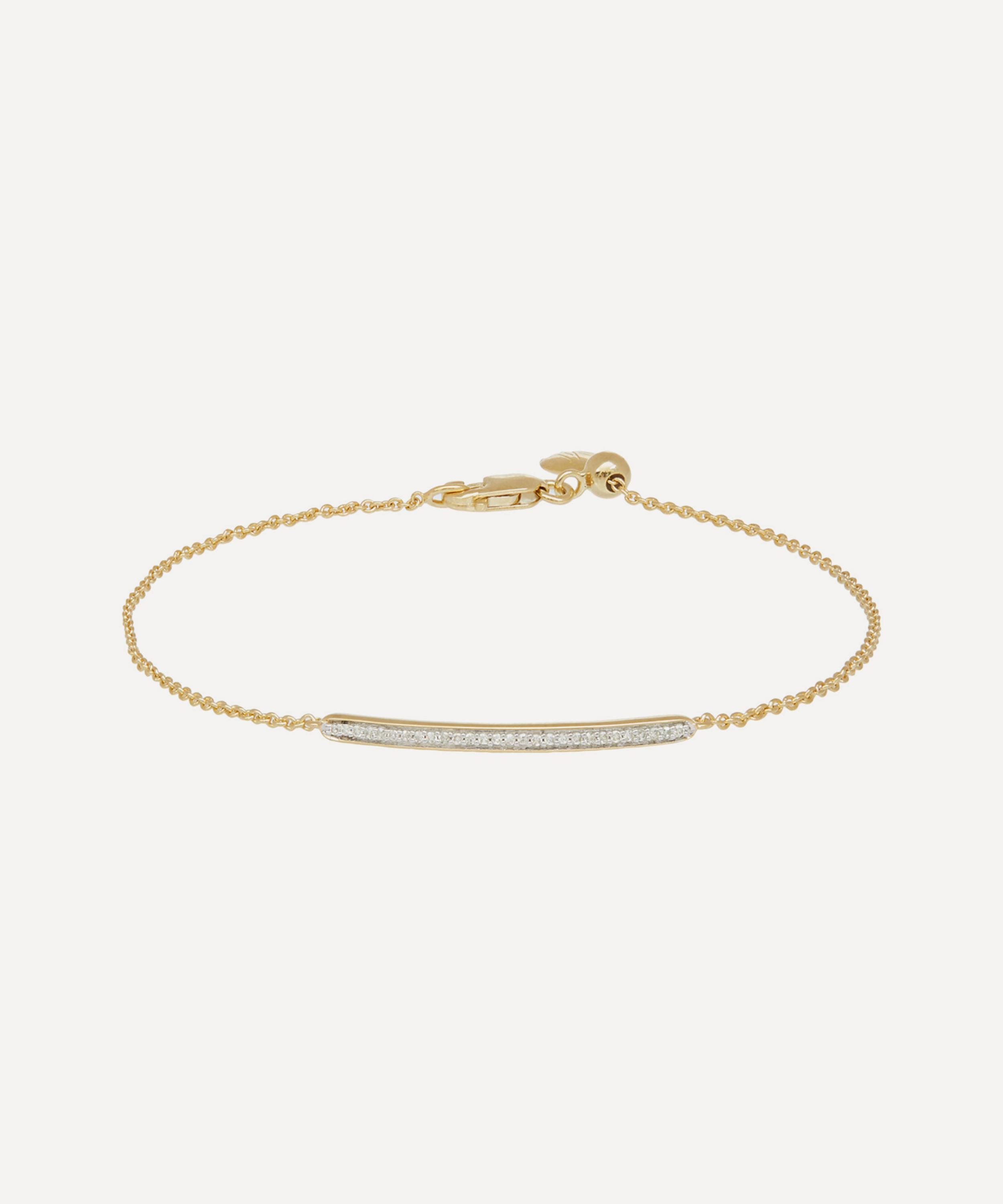 Monica Vinader Skinny Short Bar Diamond bracelet - Silver