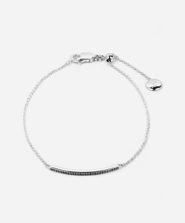 Monica Vinader - Silver Skinny Short Diamond Bar Bracelet image number null