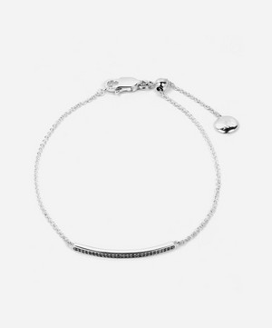 Monica Vinader - Silver Skinny Short Diamond Bar Bracelet image number 0