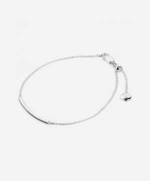 Monica Vinader - Silver Skinny Short Diamond Bar Bracelet image number 2