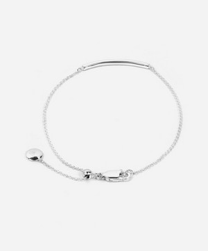 Monica Vinader - Silver Skinny Short Diamond Bar Bracelet image number 3
