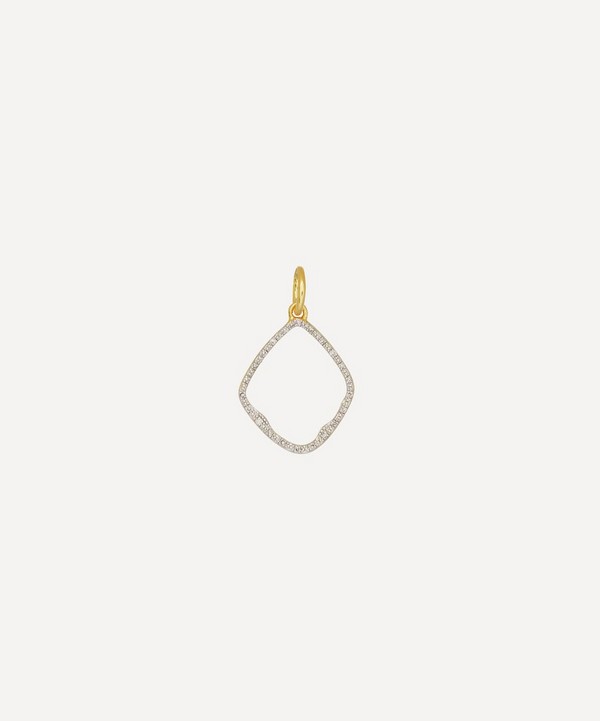 Monica Vinader - Gold Plated Vermeil Silver Riva Diamond Hoop Pendant Charm image number null