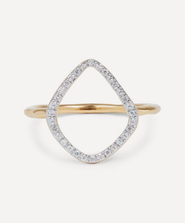 Monica Vinader - Gold Plated Vermeil Silver Riva Diamond Hoop Ring image number null