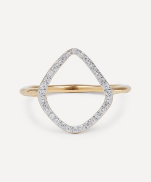 Monica Vinader - Gold Plated Vermeil Silver Riva Diamond Hoop Ring image number 0