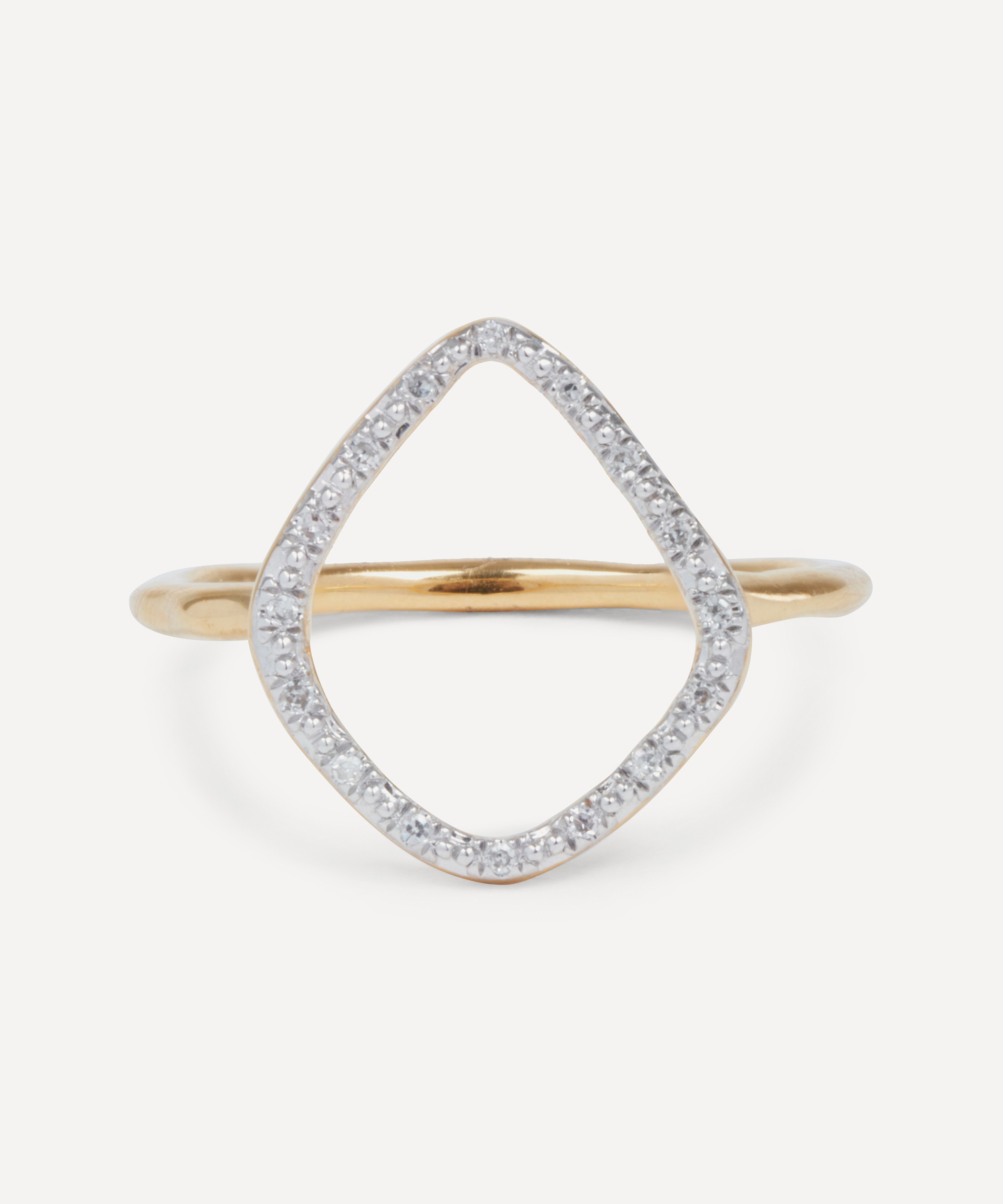 Monica Vinader - Gold Plated Vermeil Silver Riva Diamond Hoop Ring image number 0
