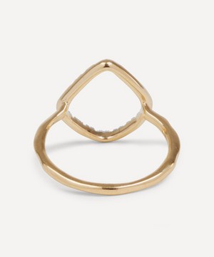 Monica Vinader - Gold Plated Vermeil Silver Riva Diamond Hoop Ring image number 2