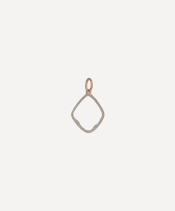 Monica Vinader - Rose Gold Plated Vermeil Silver Riva Diamond Hoop Pendant Charm image number null
