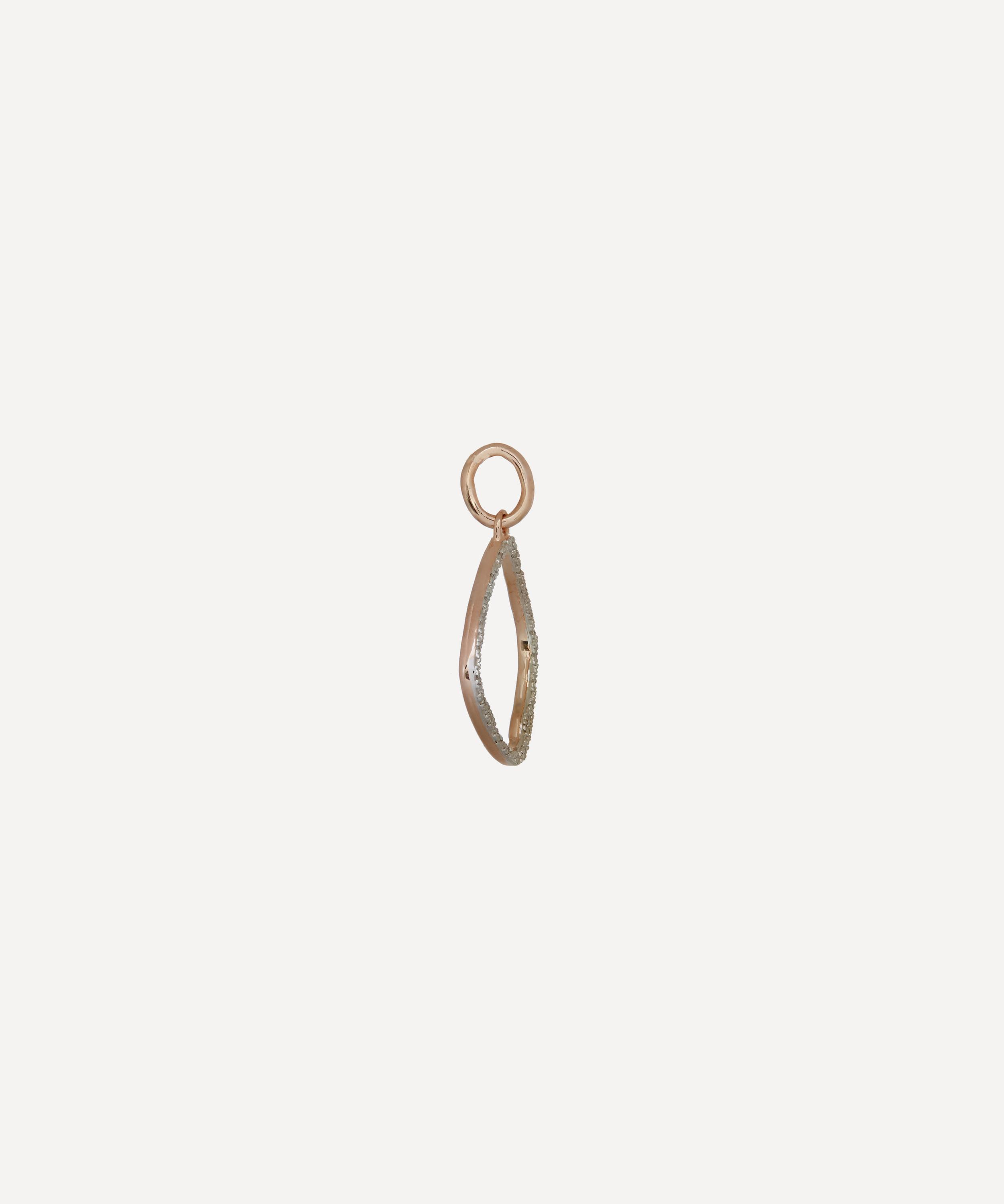 Monica Vinader - Rose Gold Plated Vermeil Silver Riva Diamond Hoop Pendant Charm image number 2