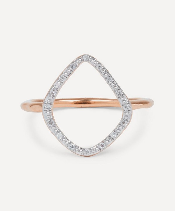 Monica Vinader - Rose Gold Plated Vermeil Silver Riva Diamond Hoop Ring image number null