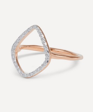 Monica Vinader - Rose Gold Plated Vermeil Silver Riva Diamond Hoop Ring image number 3