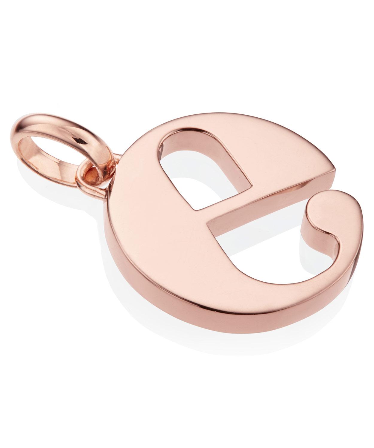 Monica Vinader - Rose Gold Plated Vermeil Silver Alphabet Pendant A-Z image number 2