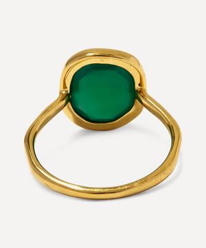 Monica Vinader - 18ct Gold Plated Vermeil Silver Siren Medium Green Onyx Stacking Ring image number 3
