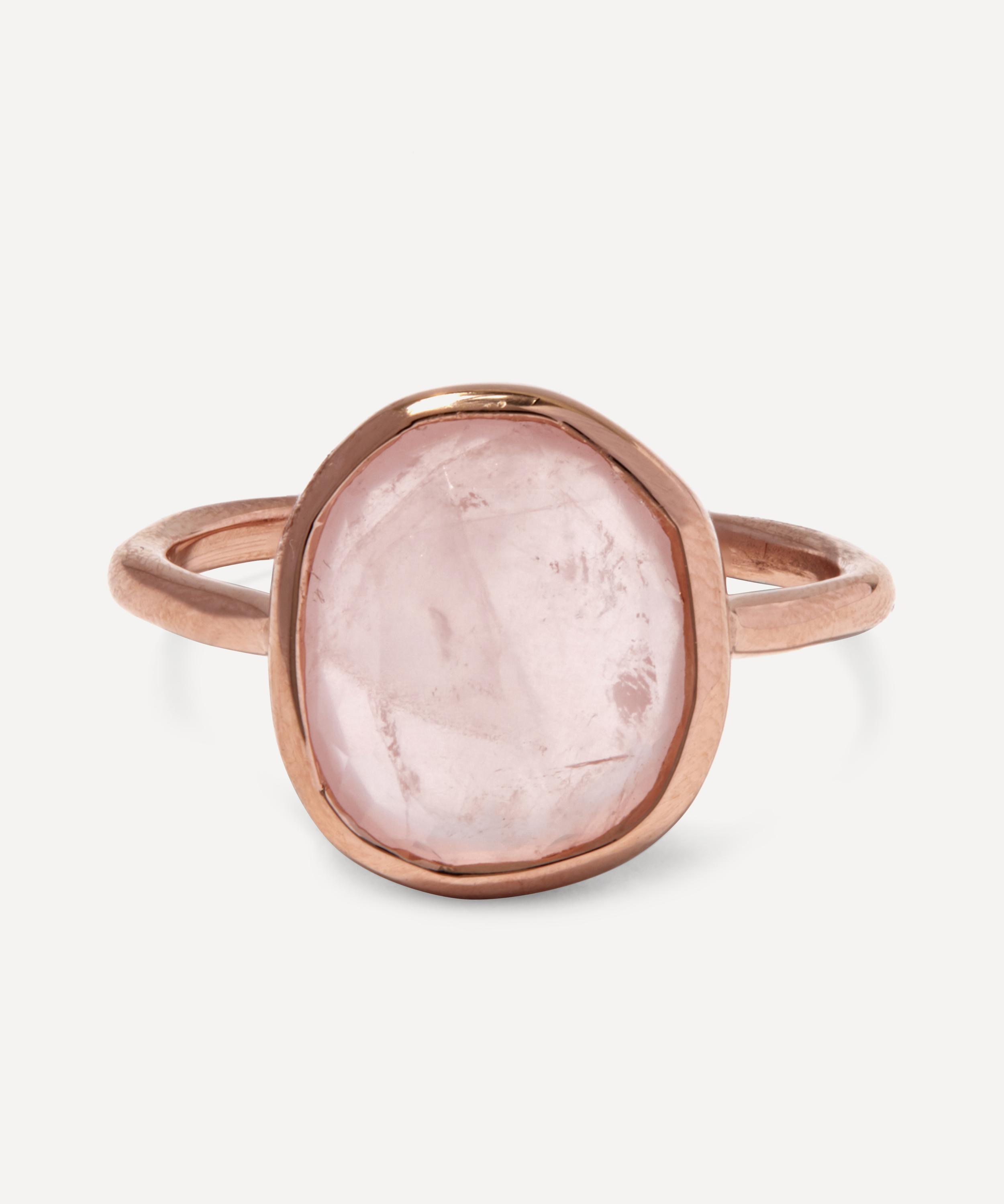 Monica Vinader Rose Gold Plated Vermeil Silver Siren Medium Rose Quartz  Stacking Ring | Liberty