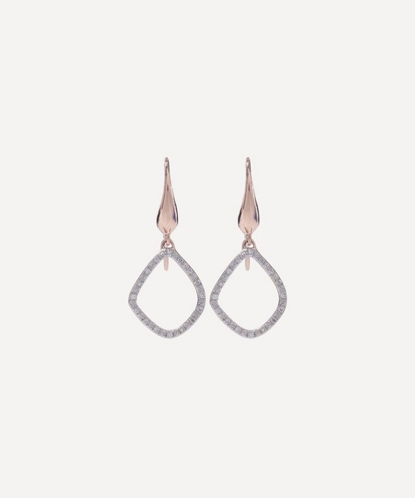 Monica Vinader - Rose Gold Plated Vermeil Silver Riva Diamond Kite Drop Earrings image number null