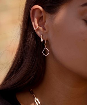 Monica Vinader - Rose Gold Plated Vermeil Silver Riva Diamond Kite Drop Earrings image number 1