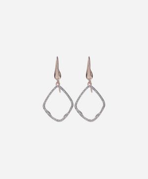Monica Vinader - Rose Gold Plated Vermeil Silver Riva Diamond Hoop Drop Earrings image number 0