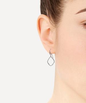 Monica Vinader - Rose Gold Plated Vermeil Silver Riva Diamond Hoop Drop Earrings image number 1