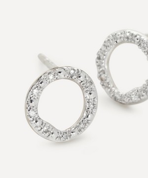 Monica Vinader - Silver Riva Diamond Circle Stud Earrings image number 1