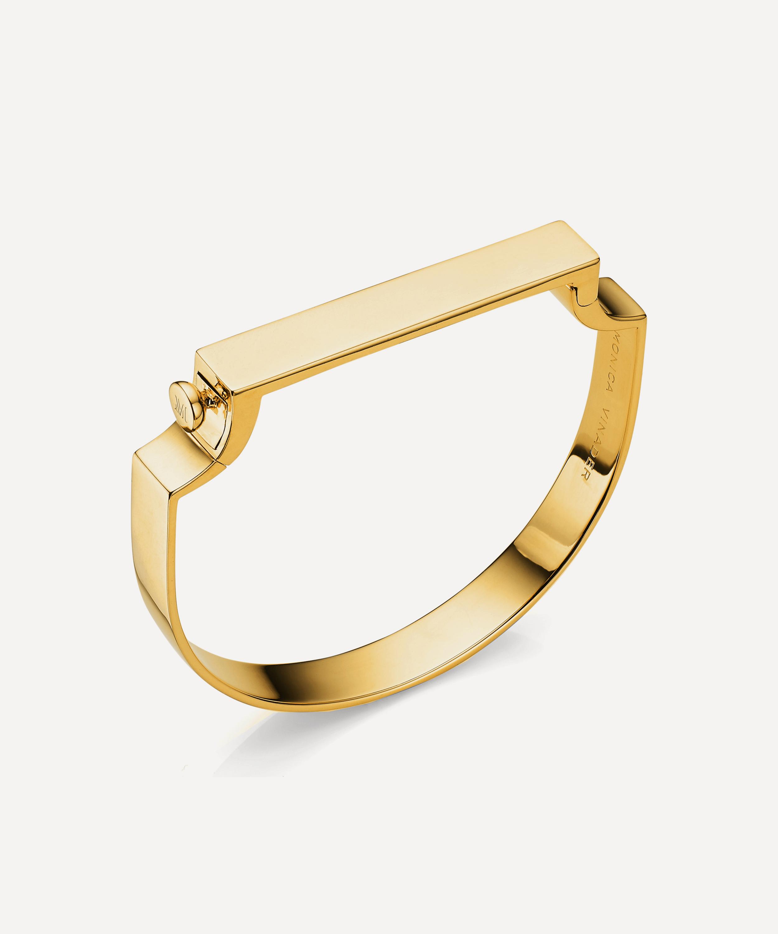 Monica Vinader - 18ct Gold Plated Vermeil Silver Signature Bangle Bracelet image number 