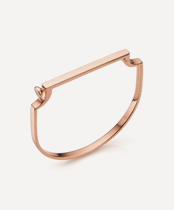 Monica Vinader - Rose Gold Plated Vermeil Silver Signature Thin Bangle image number null