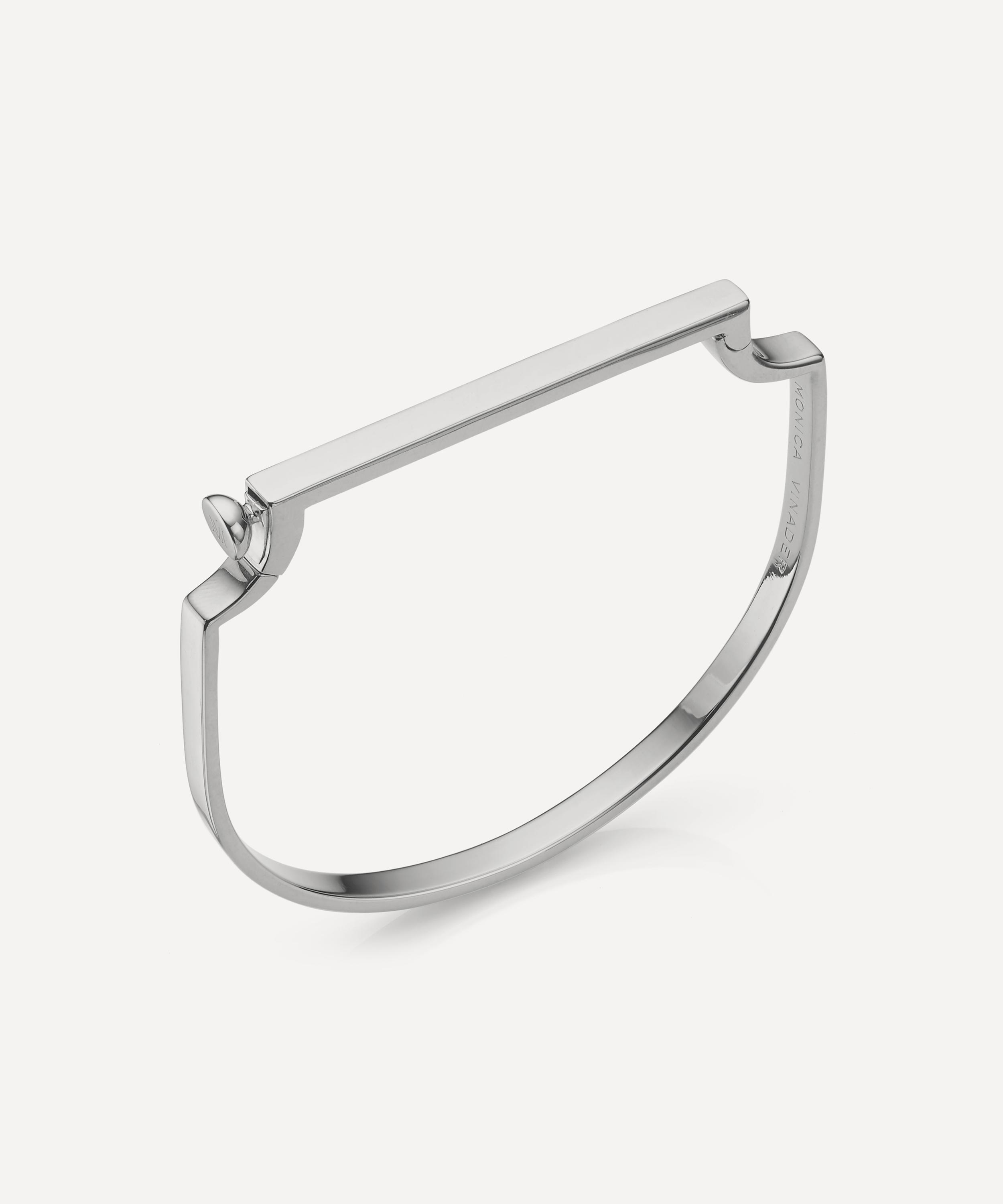 Monica Vinader - Silver Signature Thin Bangle image number 0