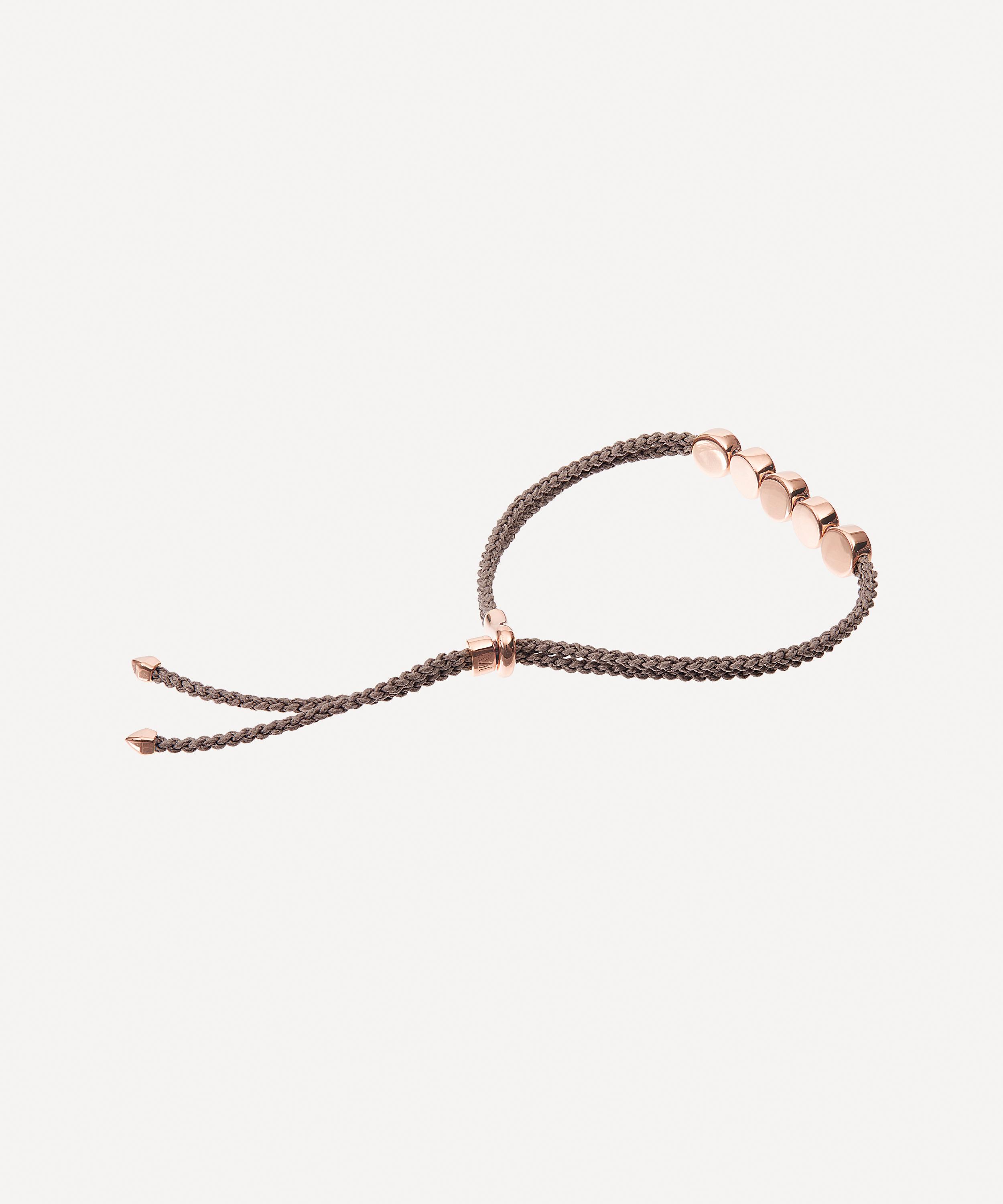 Monica Vinader - Rose Gold Plated Vermeil Silver Linear Bead Friendship Bracelet image number 3