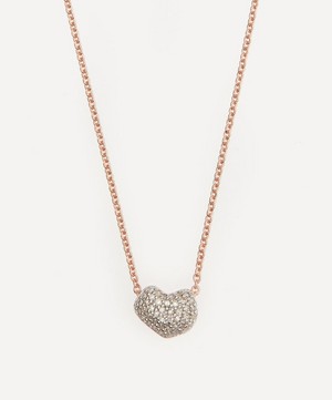 Monica Vinader - Rose Gold Plated Vermeil Silver Nura Mini Heart Diamond Necklace image number 0