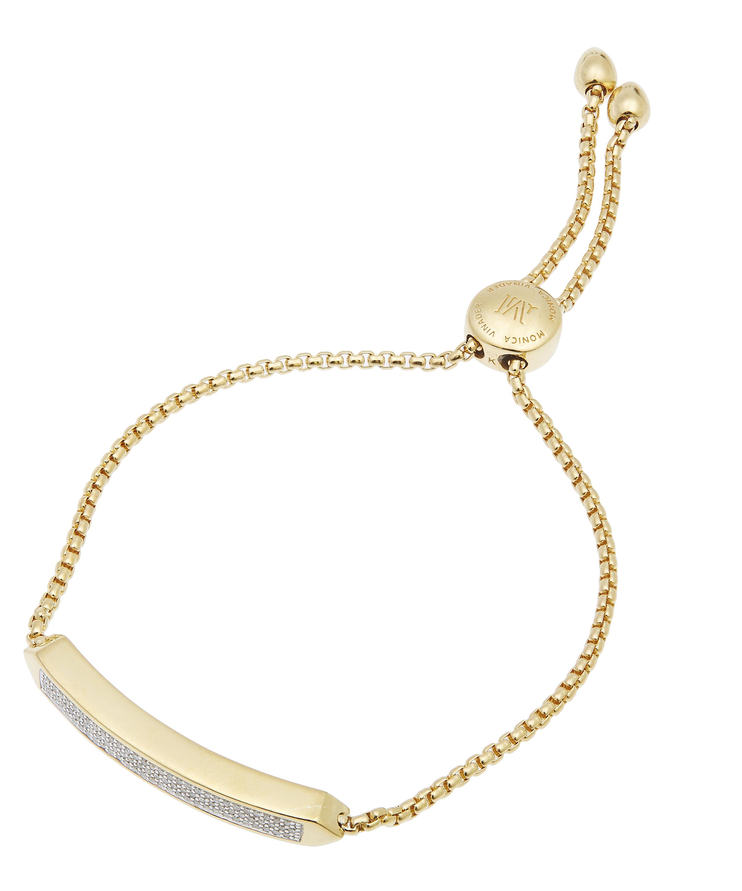 Monica Vinader - Gold Plated Vermeil Silver Baja Skinny Diamond Bracelet image number 0
