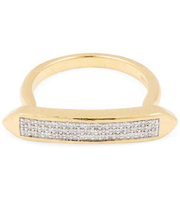 Monica Vinader - Gold Plated Vermeil Silver Baja Skinny Diamond Ring image number null