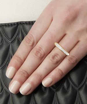Monica Vinader - Gold Plated Vermeil Silver Baja Skinny Diamond Ring image number 1