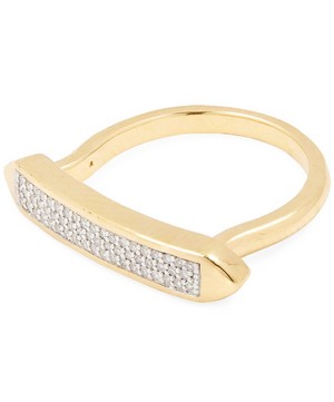 Monica Vinader - Gold Plated Vermeil Silver Baja Skinny Diamond Ring image number 2
