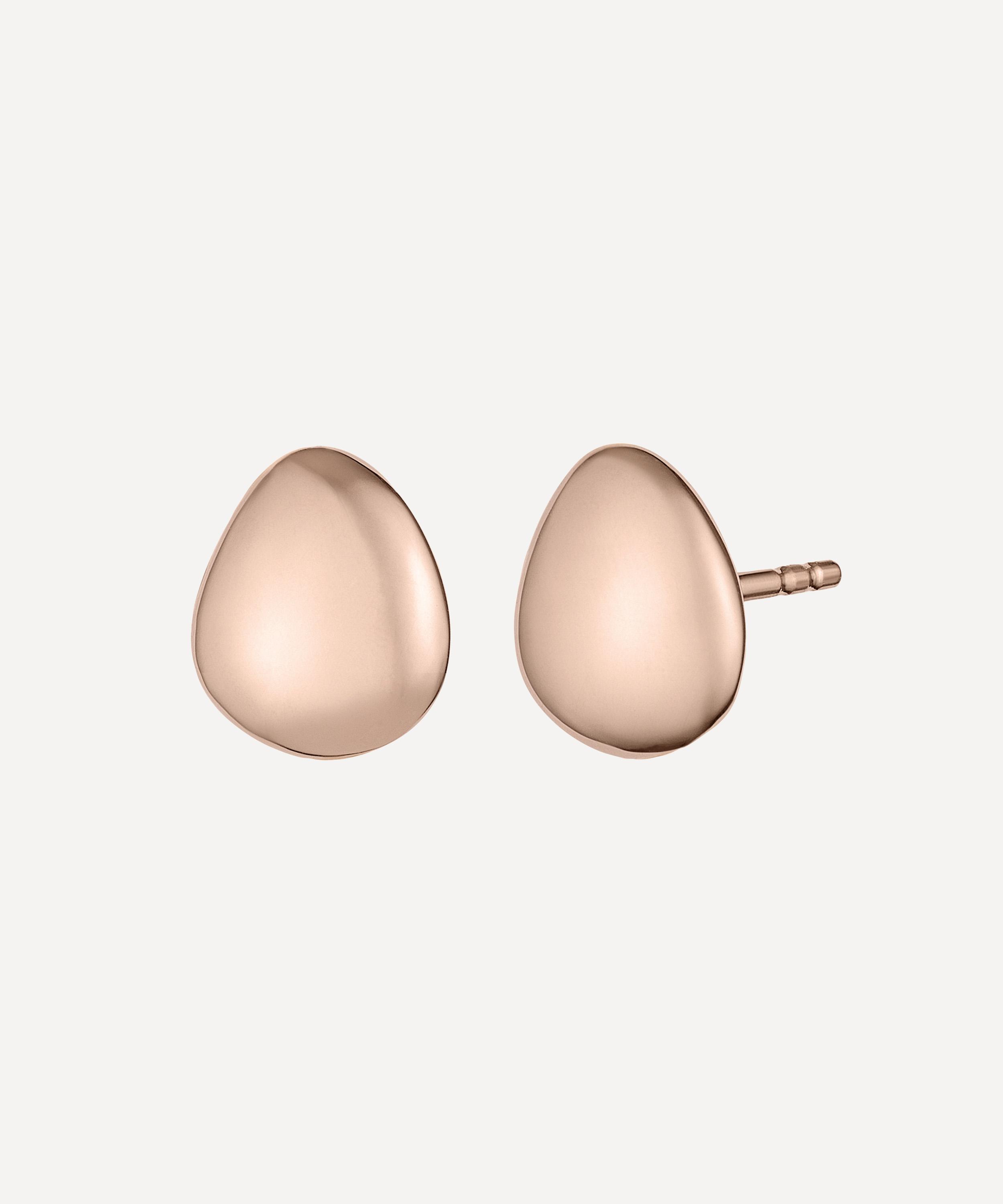Monica Vinader - Rose Gold Plated Vermeil Silver Nura Small Pebble Stud Earrings image number 0