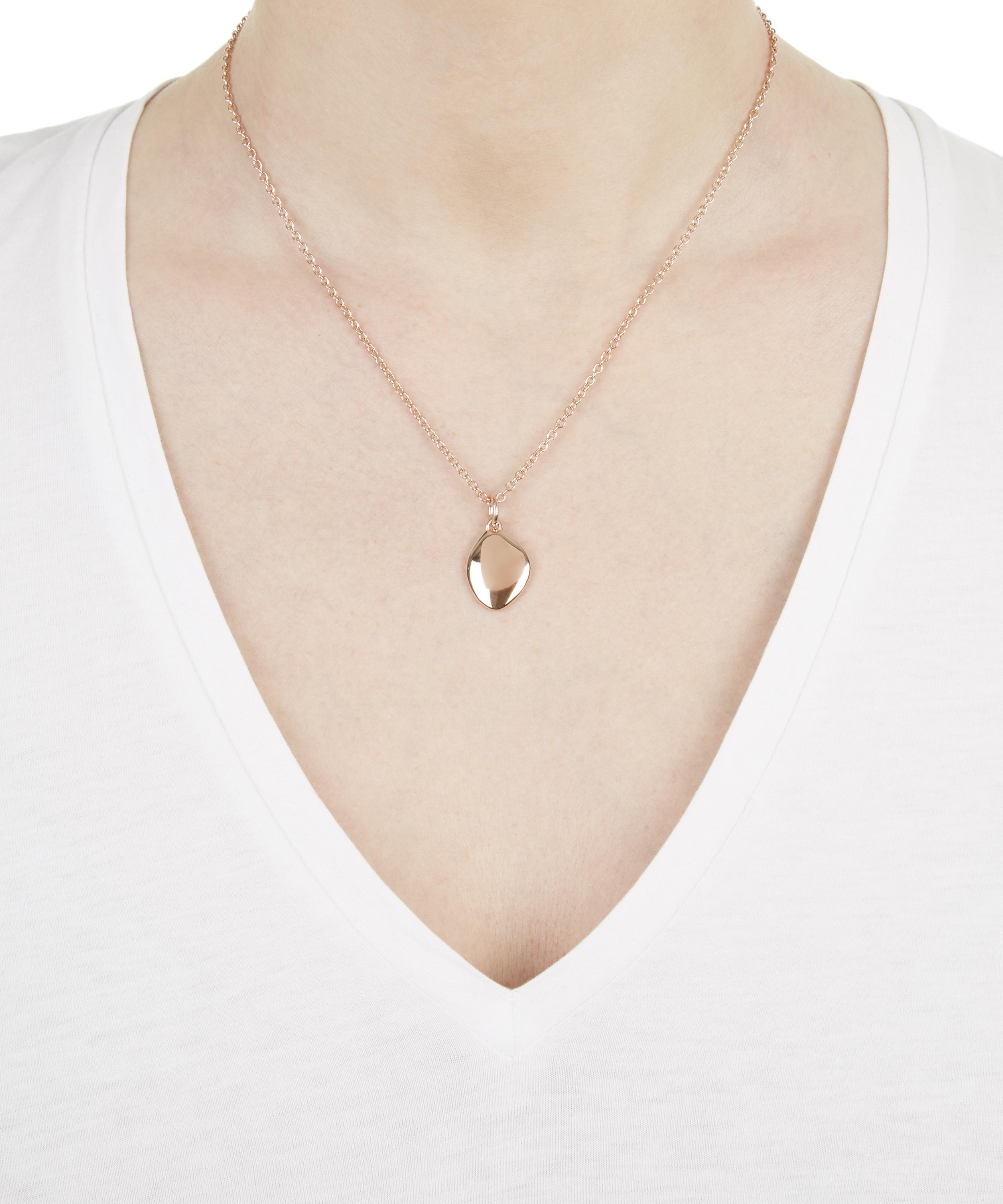 Monica Vinader - Rose Gold Plated Vermeil Silver Nura Teardrop Pendant image number 1