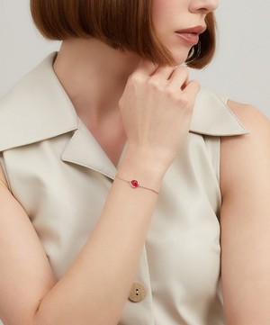 Monica Vinader - Rose Gold Plated Vermeil Silver Siren Pink Quartz Fine Chain Bracelet image number 1