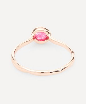 Monica Vinader - Rose Gold Plated Vermeil Silver Siren Small Pink Quartz Stacking Ring image number 2