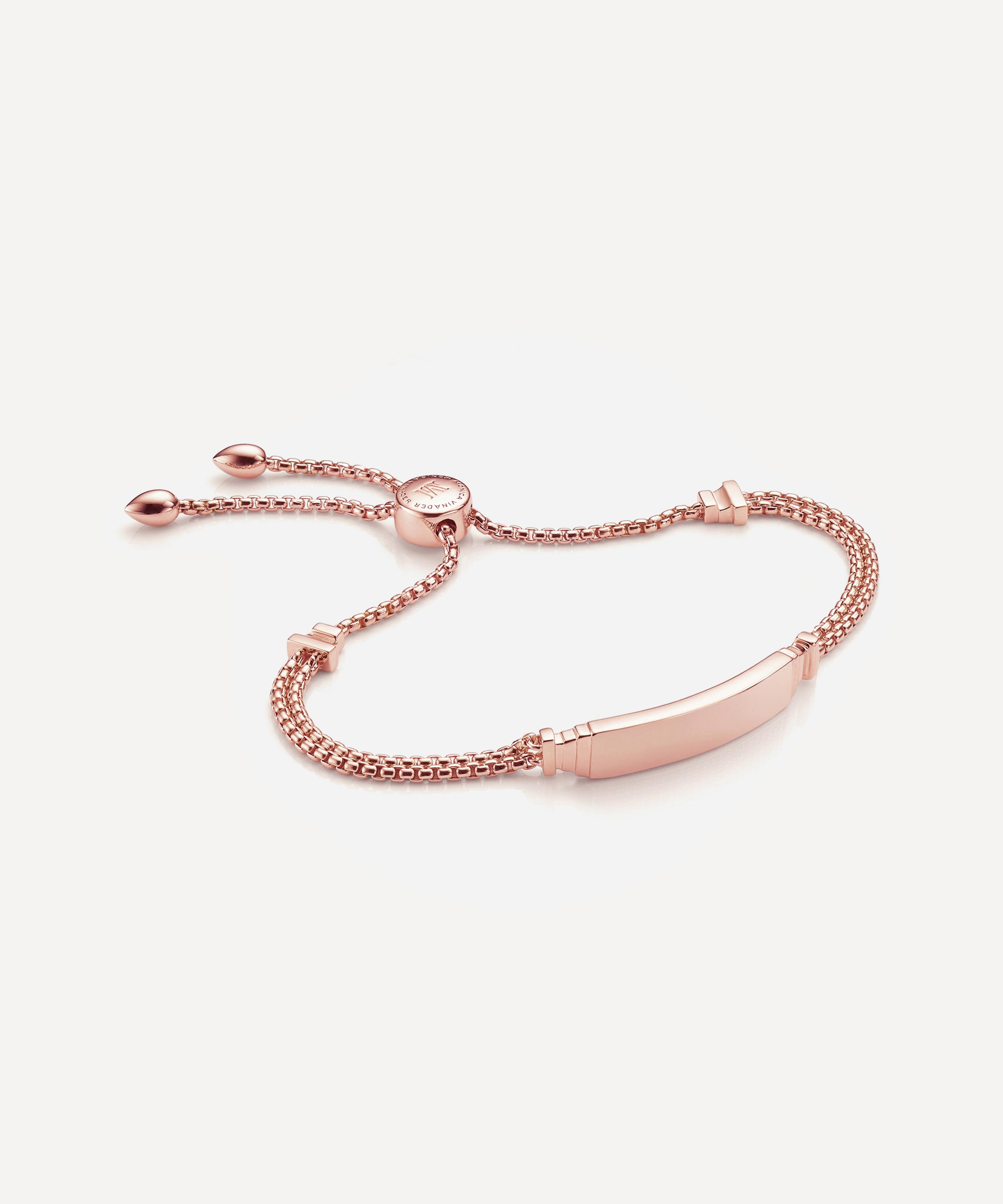 Monica Vinader - Rose Gold Plated Vermeil Silver Baja Deco ID Bracelet image number 0