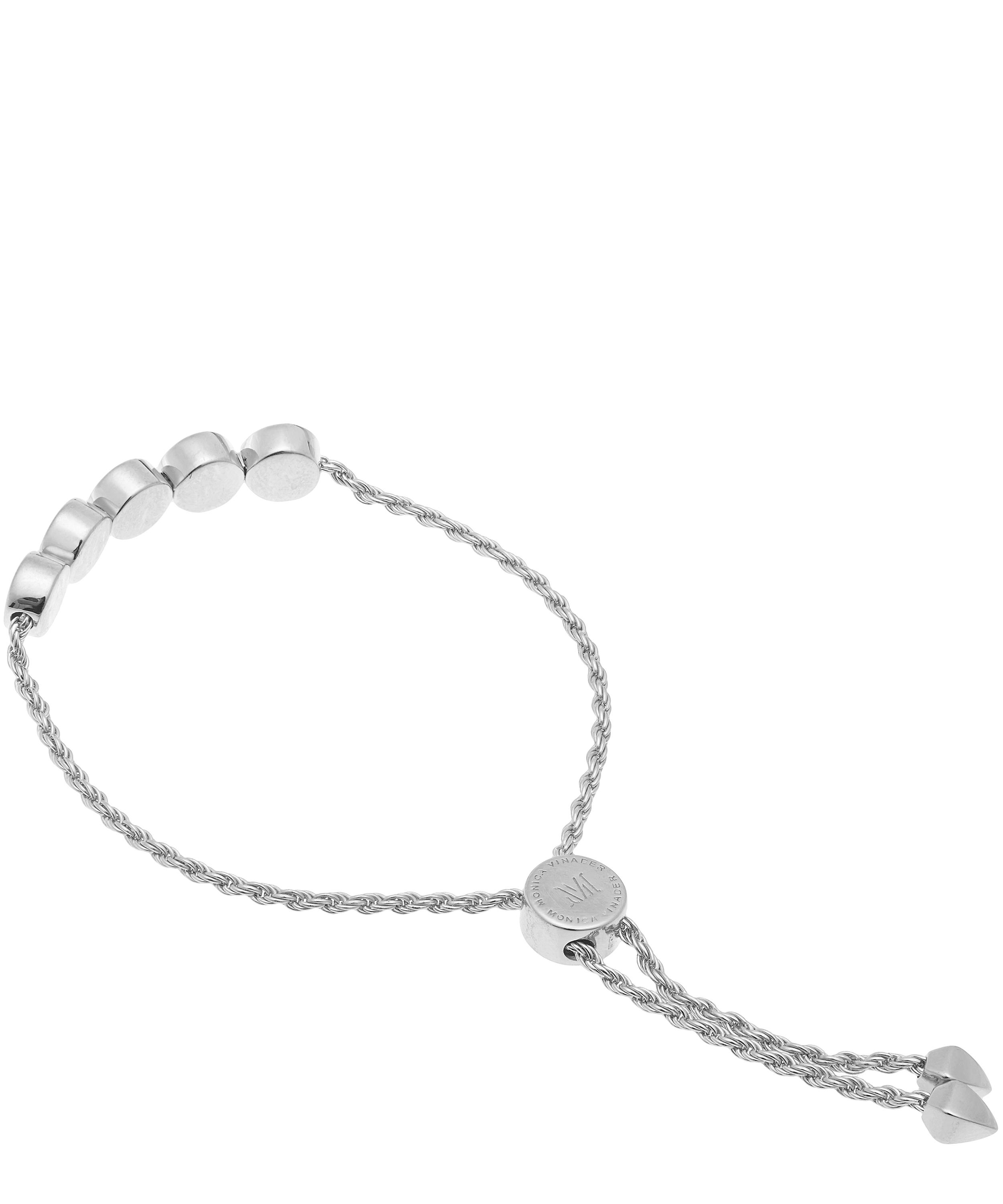 Monica Vinader - Silver Linear Bead Chain Friendship Bracelet image number 3