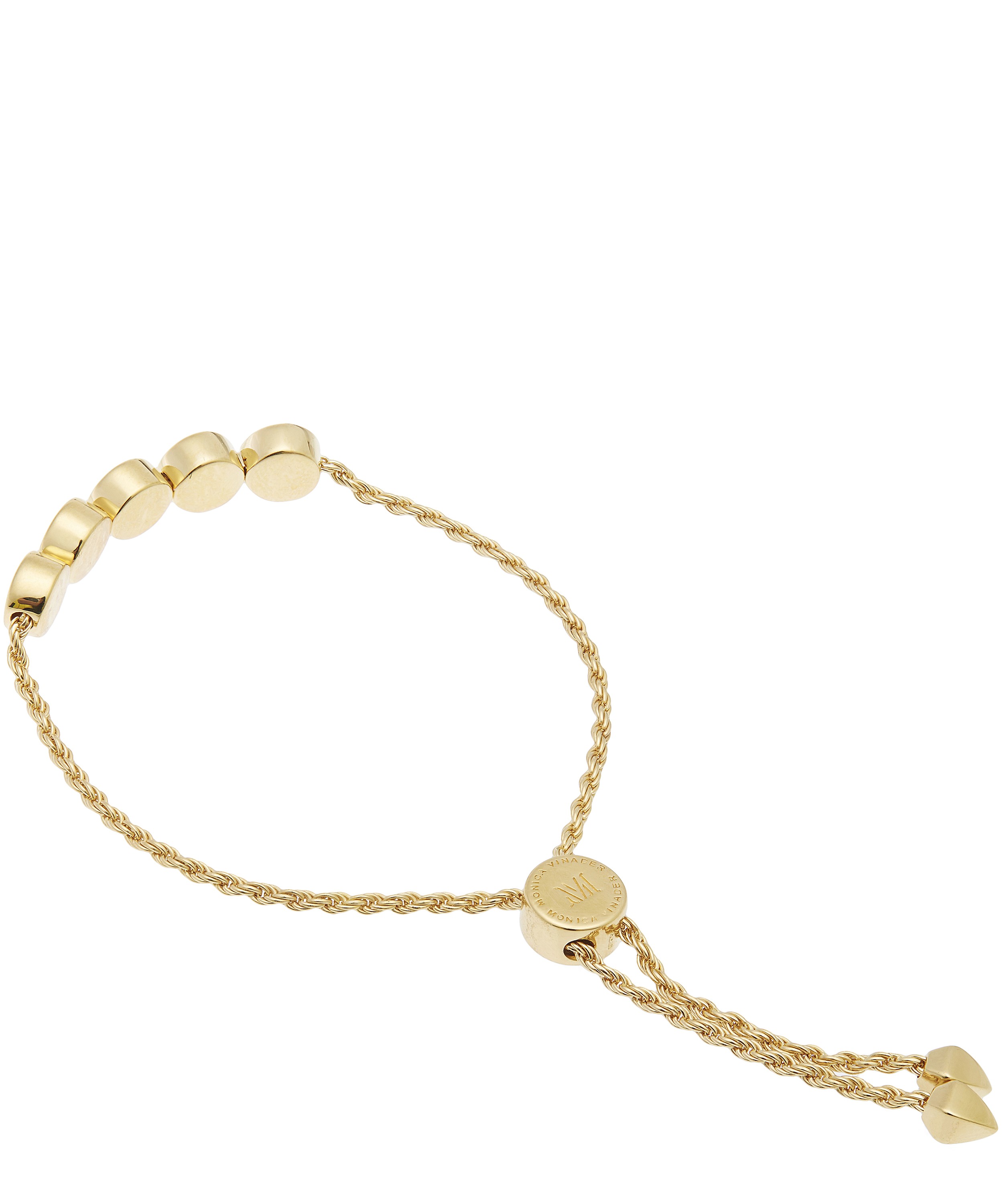 Monica Vinader - Gold Plated Vermeil Silver Linear Bead Friendship Chain Bracelet image number 3