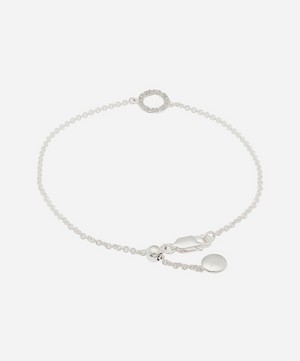Monica Vinader - Silver Riva Mini Diamond Circle Bracelet image number 3