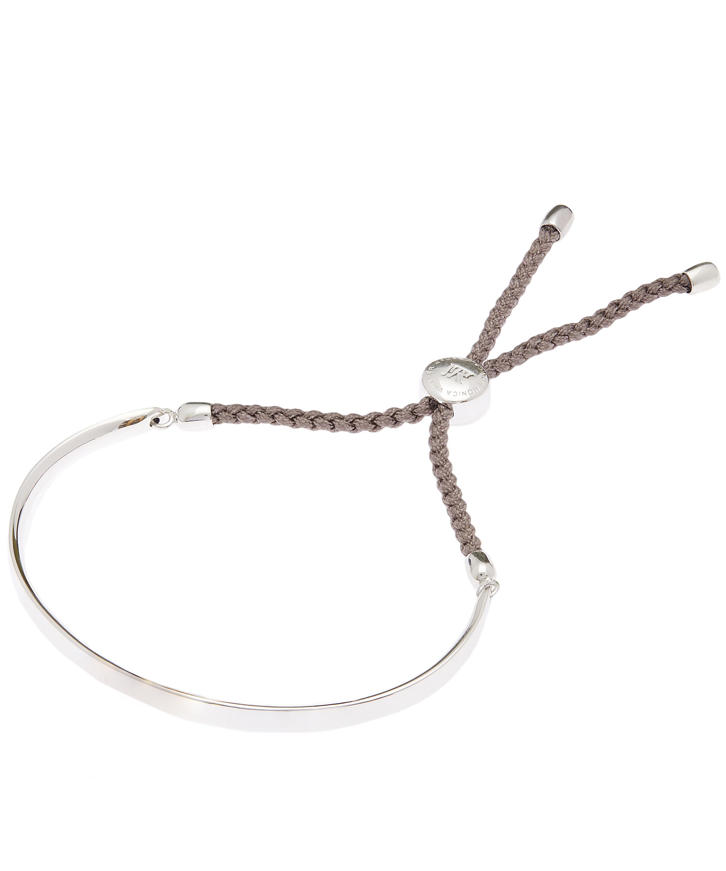 Monica Vinader - Silver Fiji Cord Friendship Bracelet image number 