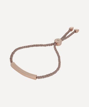 Monica Vinader - Rose Gold Plated Vermeil Silver Linear Cord Friendship Bracelet image number 0