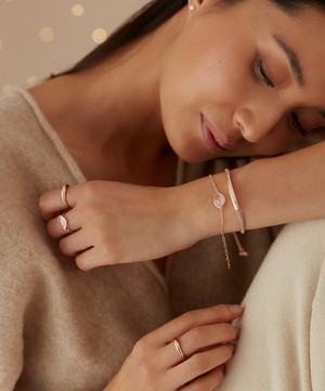 Monica Vinader - Rose Gold Plated Vermeil Silver Linear Cord Friendship Bracelet image number 1