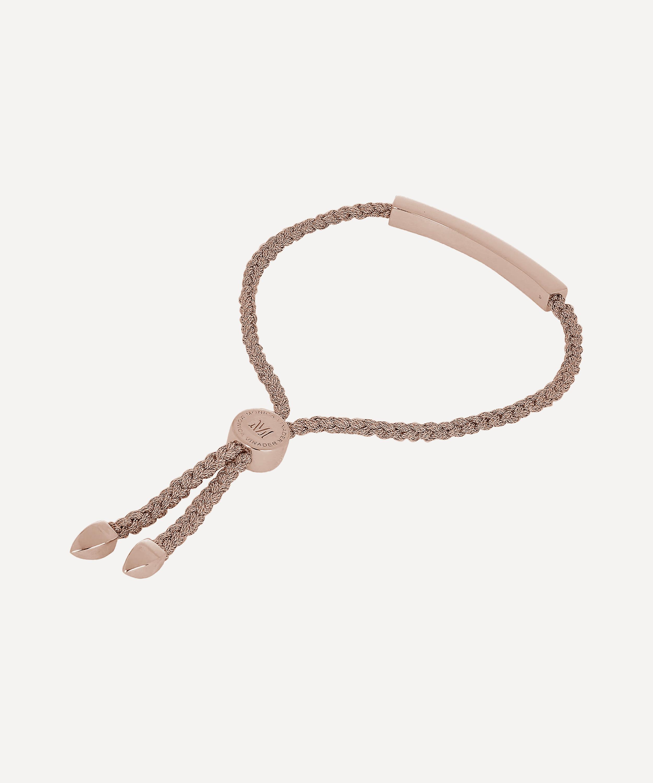 Monica Vinader - Rose Gold Plated Vermeil Silver Linear Cord Friendship Bracelet image number 3