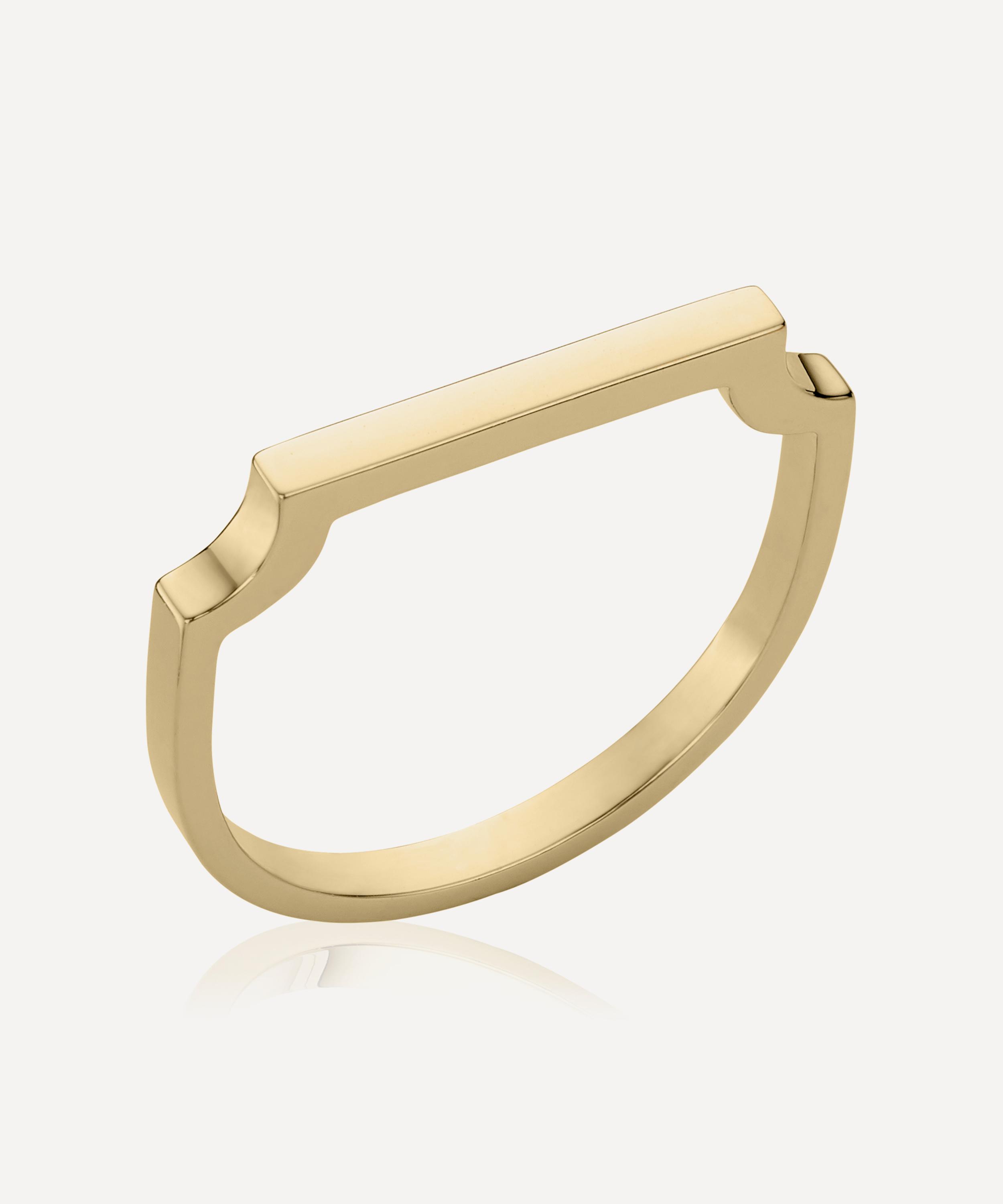 Monica Vinader - Gold Plated Vermeil Silver Signature Thin Ring image number 