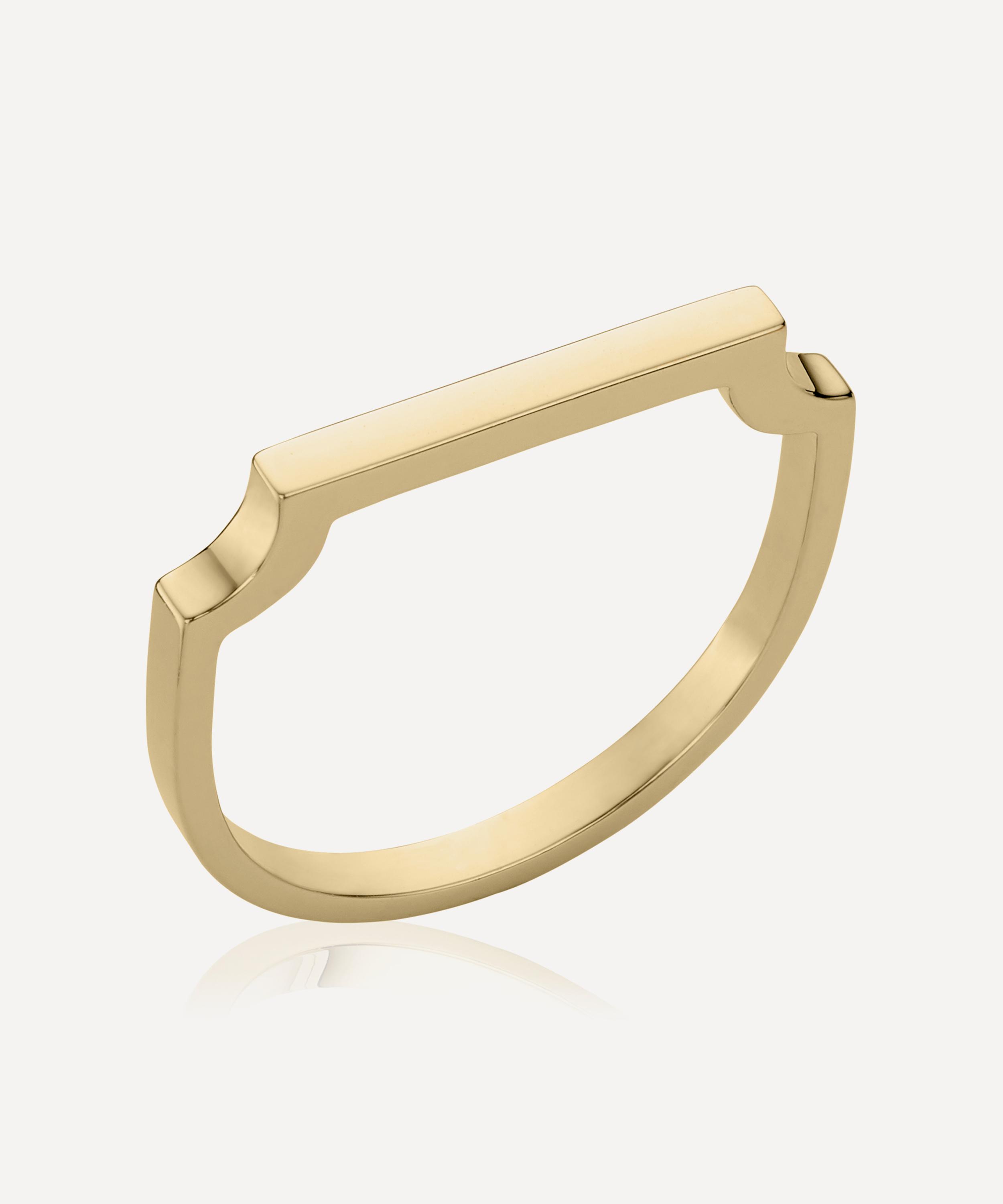 Monica Vinader - Gold Plated Vermeil Silver Signature Thin Ring image number 0