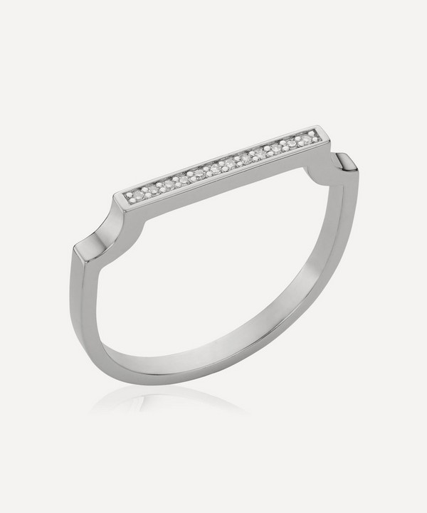 Monica Vinader - Silver Signature Thin Diamond Ring image number null