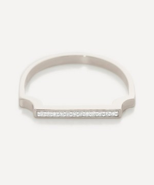 Monica Vinader - Silver Signature Thin Diamond Ring image number 2