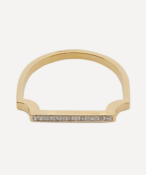 Monica Vinader - Gold Plated Vermeil Silver Signature Thin Diamond Ring