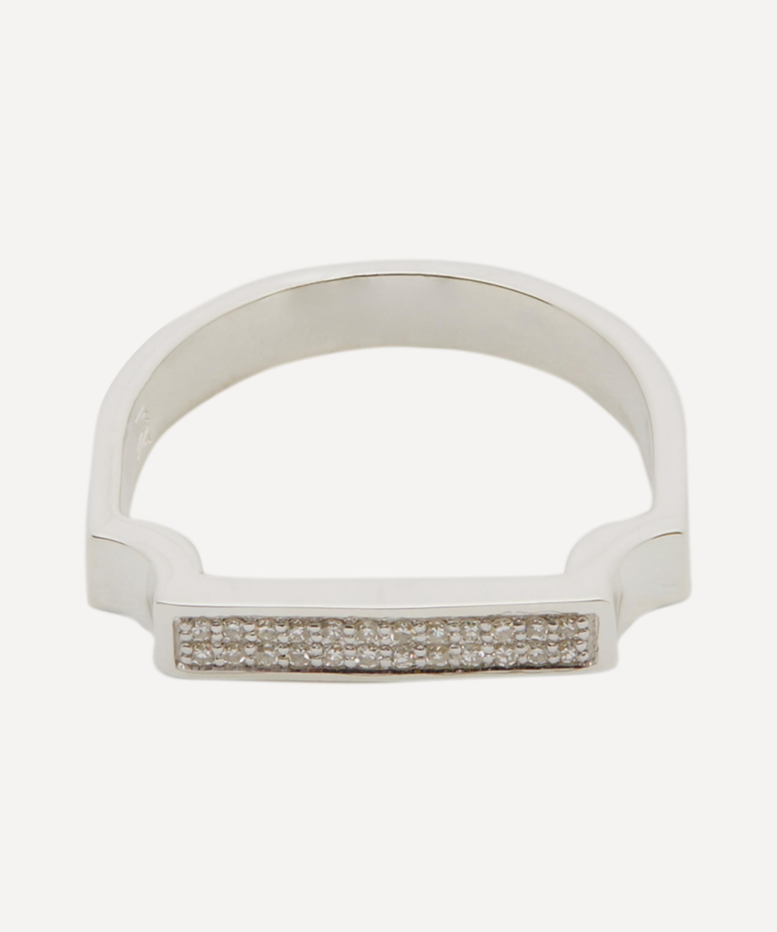 Monica Vinader - Silver Signature Diamond Ring image number 0